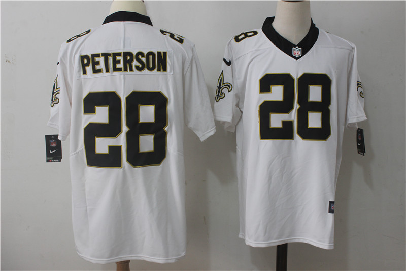 New Orleans Saints #28 Adrian Peterson White Stitched Vapor Untouchable Limited Nike Jersey