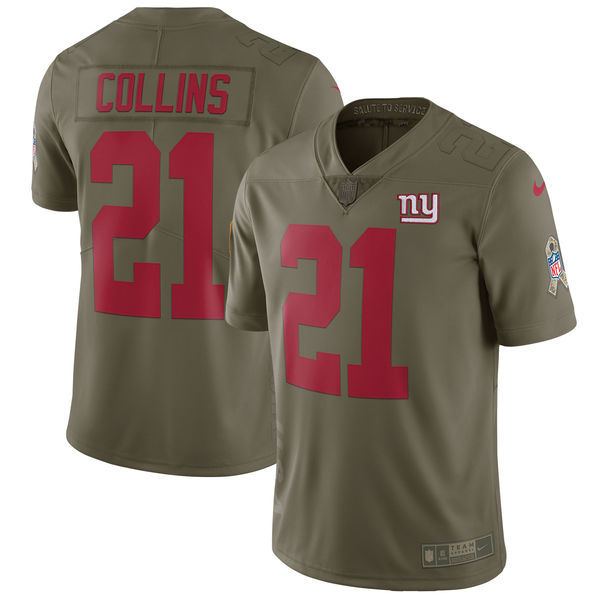 New York Giants #21 Landon Collins Olive Salute To Service Limited Stitched Nike Jersey