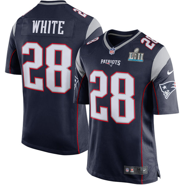 New England Patriots James White Nike Navy Super Bowl LII Bound Game Jersey
