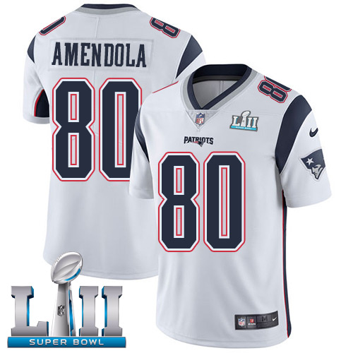 New England Patriots #80 Danny Amendola White Super Bowl LII Bound Game Jersey