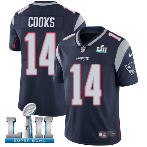 New England Patriots # 14 Brandin Cooks Black Super Bowl LII Bound Game Jersey
