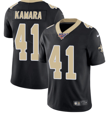 New Orleans Saints 100th #41 Alvin Kamara Black Vapor Untouchable Limited Stitched Jersey