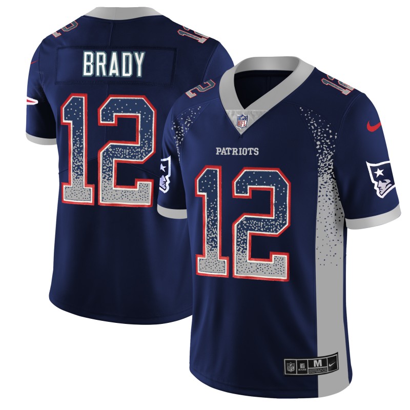 New England Patriots #12 Tom Brady Navy Blue 2018 Drift Fashion Color Rush Limited Stitched Jersey