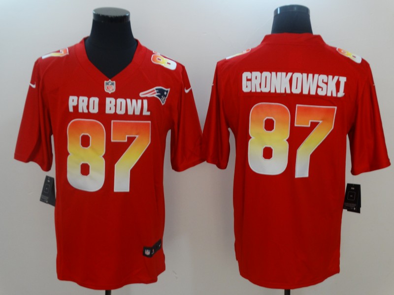 New England Patriots #87 Rob Gronkowski Red 2019 Pro Bowl Game Jersey