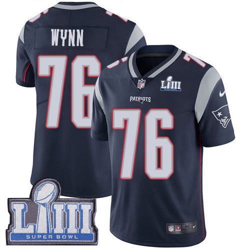 New England Patriots #76 Isaiah Wynn Navy Blue Super Bowl LIII Vapor Untouchable Limited Stitched Jersey