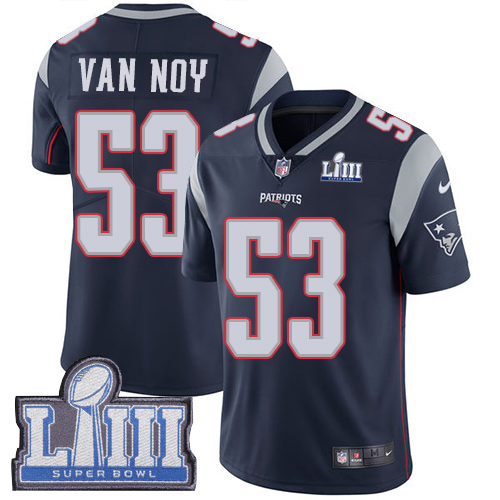 New England Patriots #53 Kyle Van Noy Navy Blue Super Bowl LIII Vapor Untouchable Limited Stitched Jersey