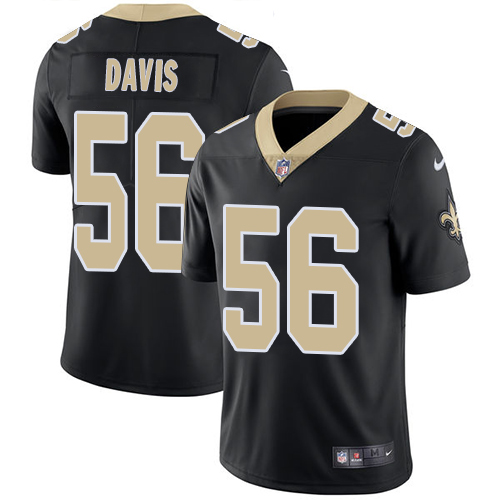New Orleans Saints #56 DeMario Davis Black Vapor Untouchable Limited Stitched Jersey