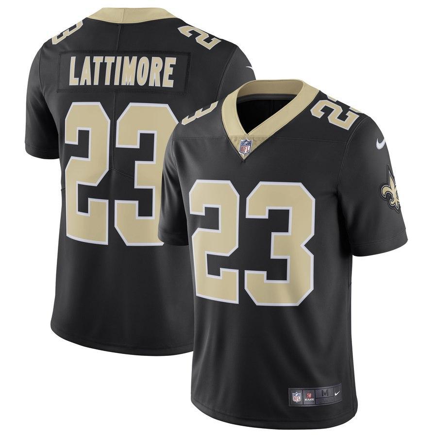 New Orleans Saints #23 Marshon Lattimore Black Vapor Untouchable Limited Stitched Jersey