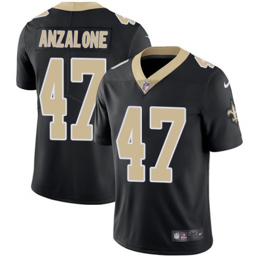 New Orleans Saints #47 Alex Anzalone Black Vapor Untouchable Limited Stitched Jersey