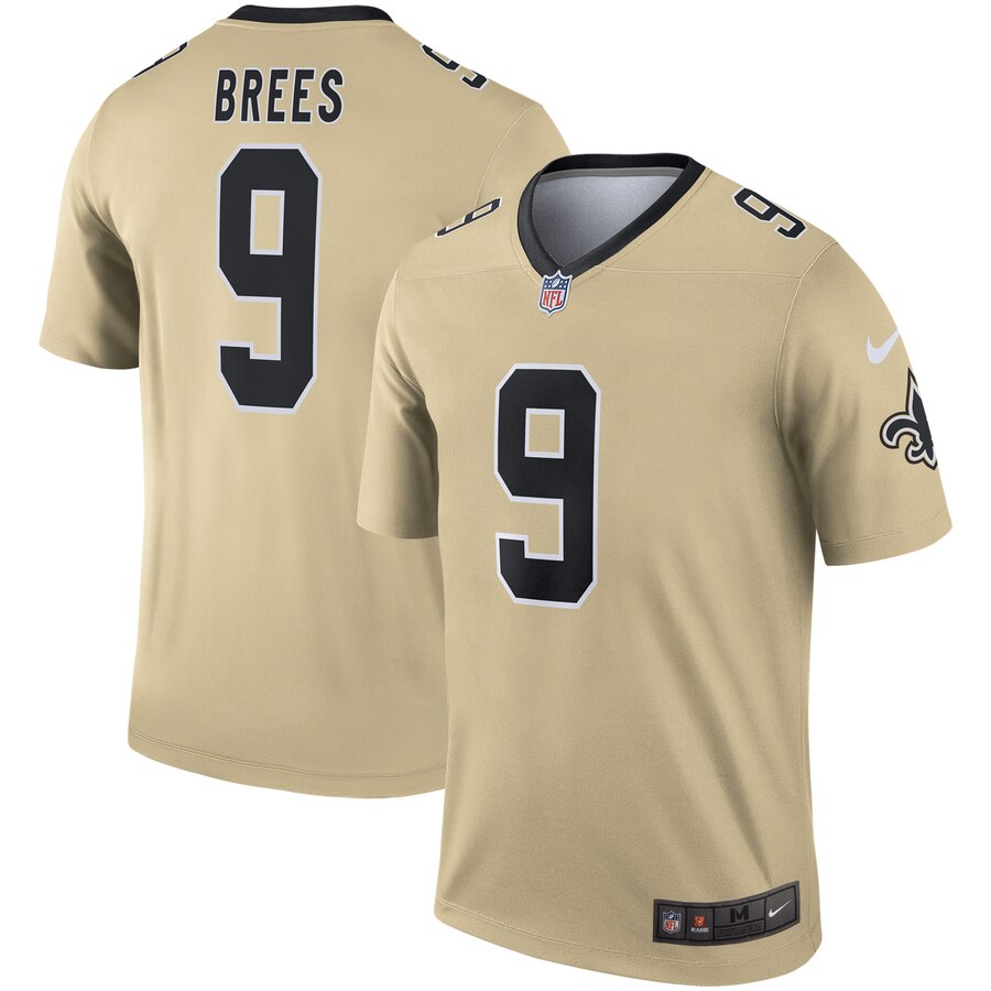 New Orleans Saints Drew Brees Gold Inverted Legend Stitched Jersey