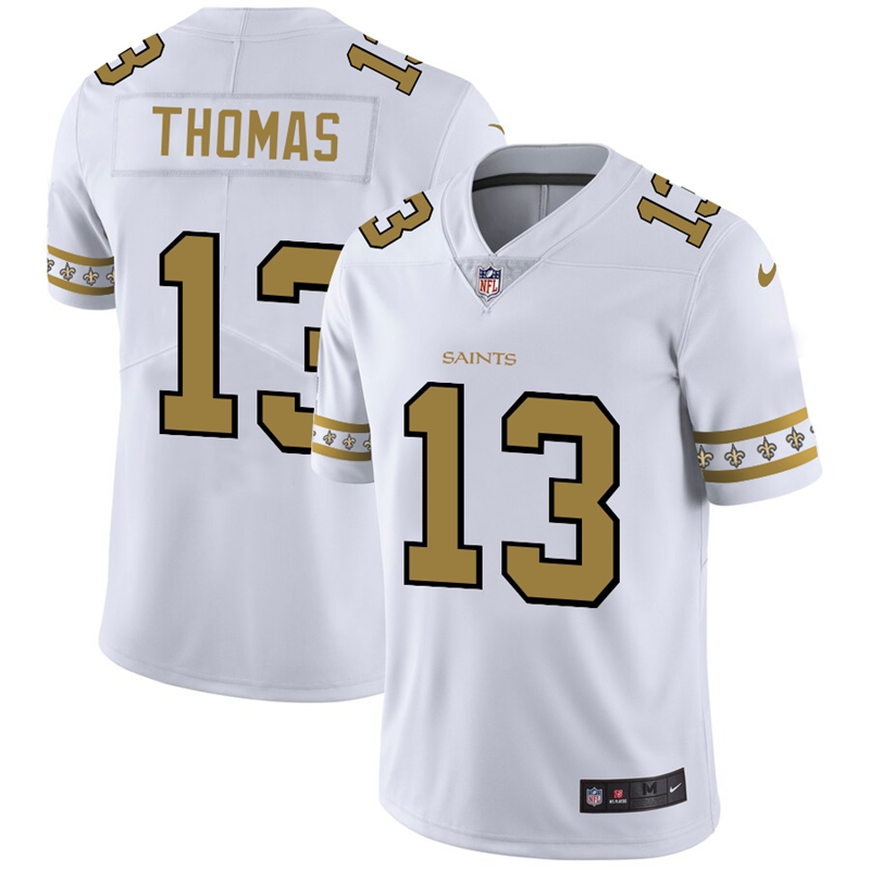 New Orleans Saints #13 Michael Thomas White 2019 Team Logo Cool Edition Stitched Jersey