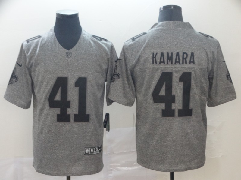 New Orleans Saints #41 Alvin Kamara Grey 2019 Stitched Jersey