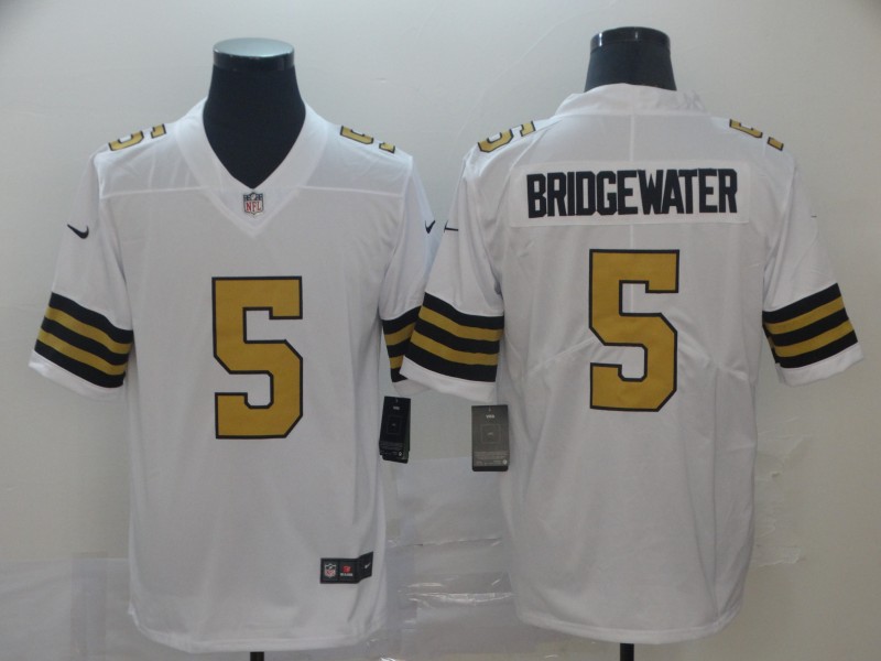 New Orleans Saints #5 Teddy Bridgewater White Color Rush Limited Stitched Jersey