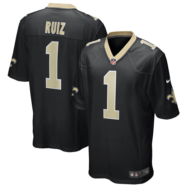 New Orleans Saints #1 Ruiz Black 2020 Draft First Round Pick Game Jersey