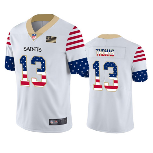 New Orleans Saints #13 Michael Thomas White 2019 USA Flag Fashion Limited Stitched Jersey