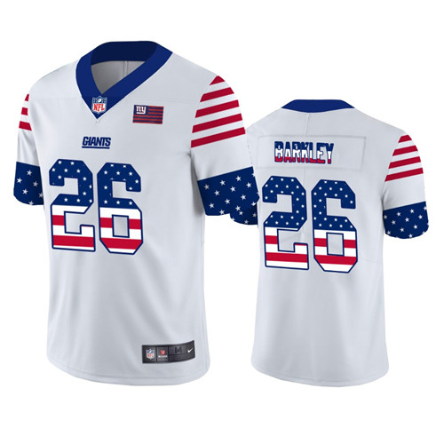 New York Giants #26 Saquon Barkley White 2019 USA Flag Fashion Limited Stitched Jersey