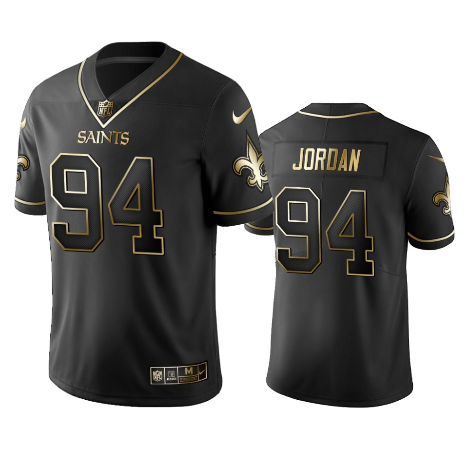 New Orleans Saints #94 Cameron Jordan Black 2019 Golden Edition Limited Stitched Jersey