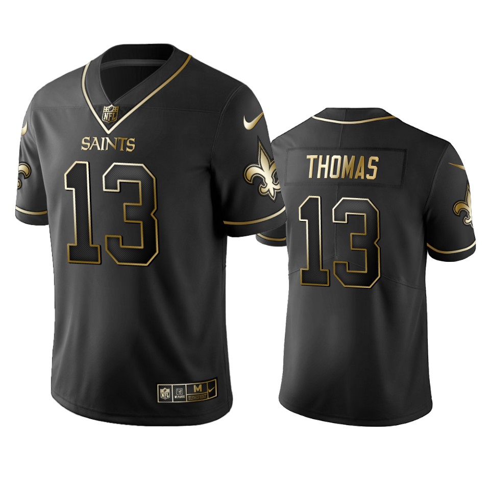 New Orleans Saints #13 Michael Thomas Black 2019 Golden Edition Limited Stitched Jersey