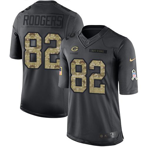 Packers #82 Richard Rodgers Black Stitched Limited 2016 Salute To Service Nike Jersey