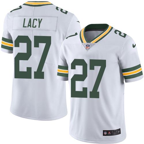 Packers #27 Eddie Lacy White Stitched Limited Rush Nike Jersey