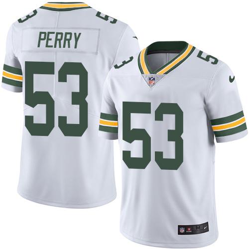 Packers #53 Nick Perry White Stitched Limited Rush Nike Jersey