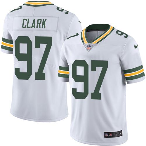 Packers #97 Kenny Clark White Stitched Limited Rush Nike Jersey
