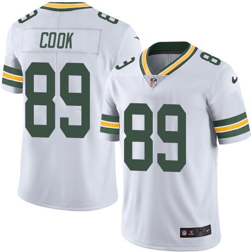Packers #89 Jared Cook White Stitched Limited Rush Nike Jersey