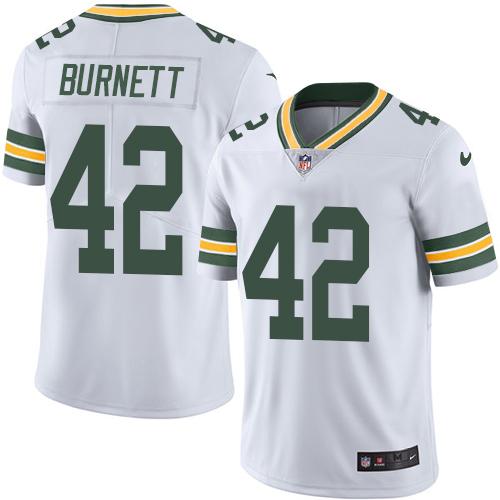 Packers #42 Morgan Burnett White Stitched Limited Rush Nike Jersey