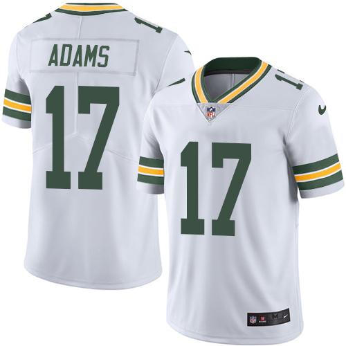 Packers #17 Davante Adams White Stitched Limited Rush Nike Jersey