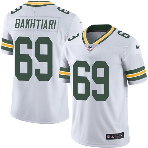 Packers #69 David Bakhtiari White Stitched Limited Rush Nike Jersey