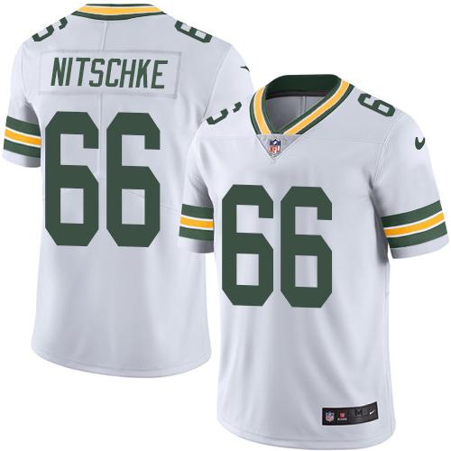 Packers #66 Ray Nitschke White Stitched Limited Rush Nike Jersey
