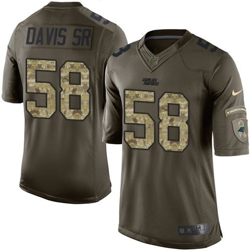 Panthers #58 Thomas Davis Sr Green Stitched Limited Salute To Service Nike Jersey