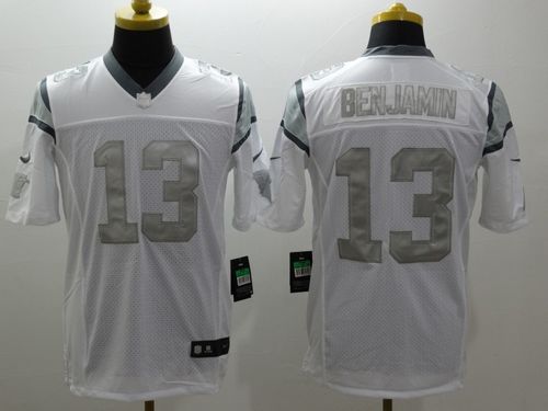 Panthers #13 Kelvin Benjamin White Stitched Limited Platinum Nike Jersey