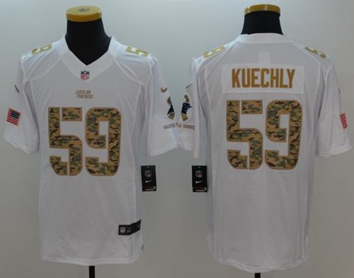Panthers #59 Luke Kuechly White Stitched Limited Salute To Service Nike Jersey