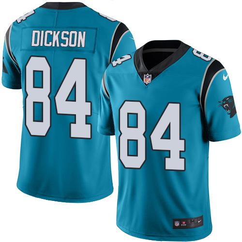 Panthers #84 Ed Dickson Blue Stitched Limited Rush Nike Jersey