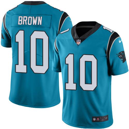 Panthers #10 Corey Brown Blue Stitched Limited Rush Nike Jersey