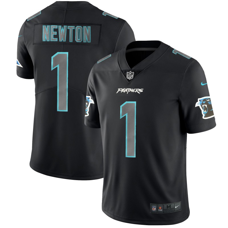 Panthers #1 Cam Newton 2018 Black Impact Limited Stitched Jersey