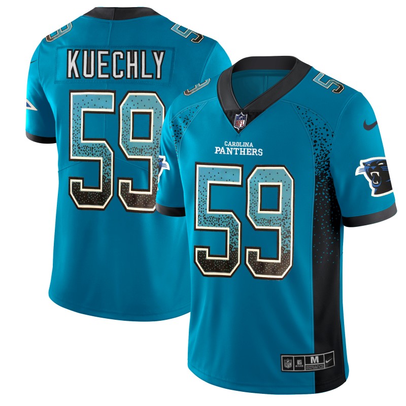 Panthers #59 Luke Kuechly Blue 2018 Drift Fashion Color Rush Limited Stitched Jersey