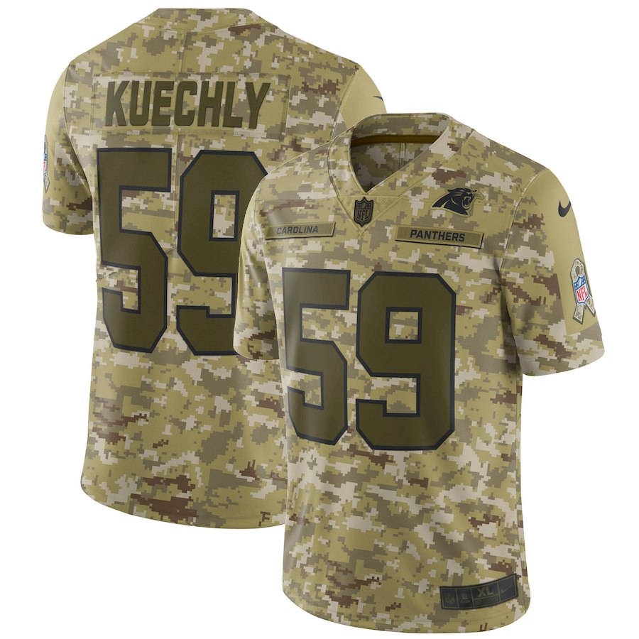 Panthers #59 Luke Kuechly 2018 Camo Salute To Service Limited Stitched Jersey