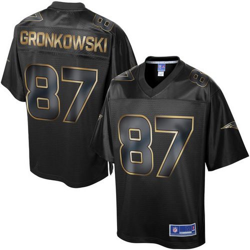 Patriots #87 Rob Gronkowski Pro Line Black Gold Collection Stitched Game Nike Jersey