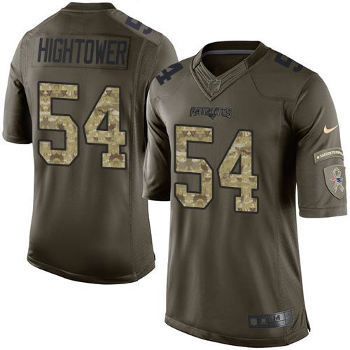 Patriots #54 Dont'a Hightower Green Stitched Limited Salute To Service Nike Jersey