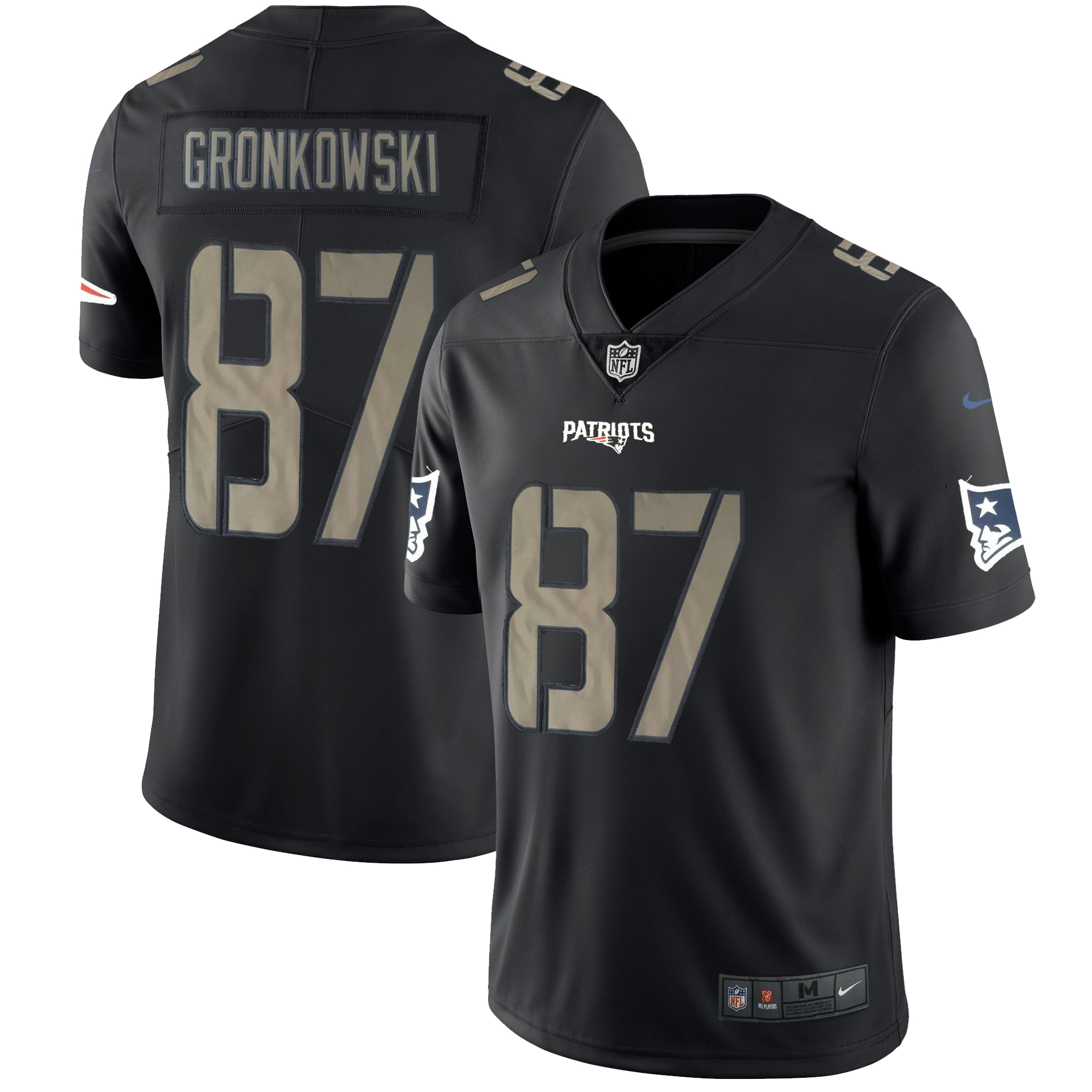 Patriots #87 Rob Gronkowski 2018 Black Impact Limited Stitched Jersey