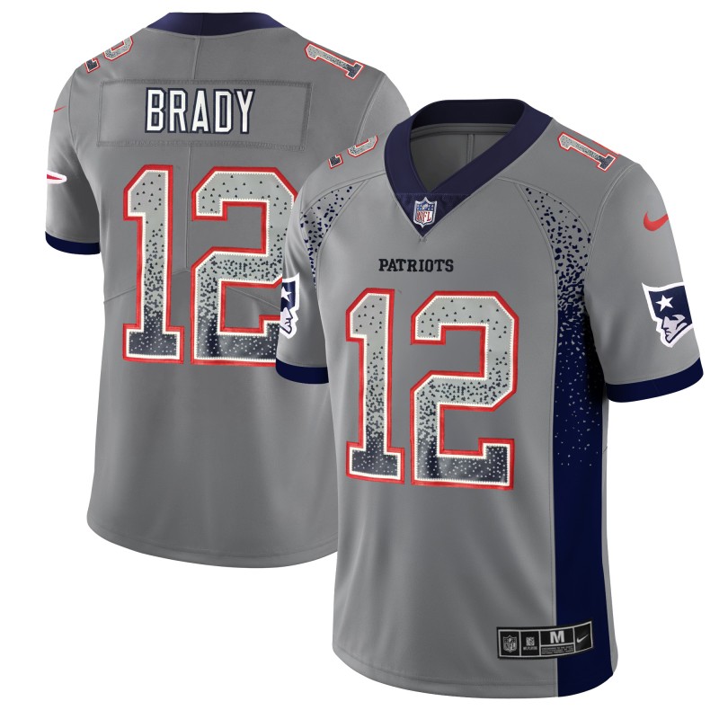 Patriots #12 Tom Brady Gray 2018 Drift Fashion Color Rush Limited Stitched Jersey