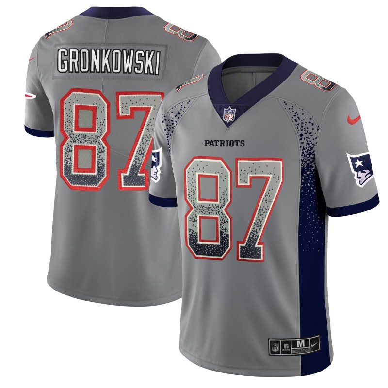 Patriots ##87 Rob Gronkowski Gray 2018 Drift Fashion Color Rush Limited Stitched Jersey