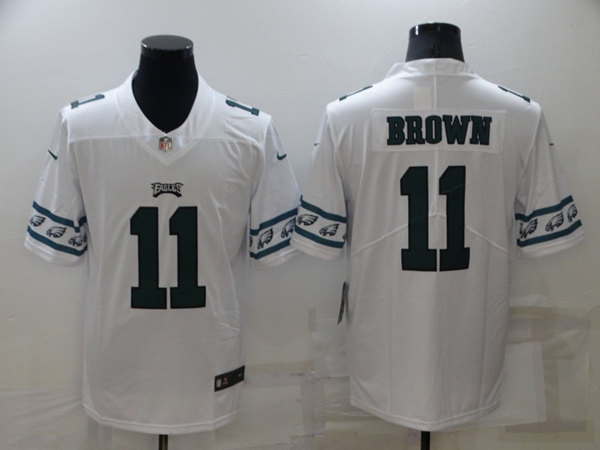 Philadelphia Eagles #11 A. J. Brown White Team Logo Cool Edition Stitched Jersey