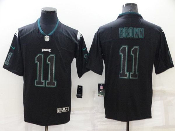 Philadelphia Eagles #11 A. J. Brown Lights Out Black Color Rush Limited Stitched Jersey