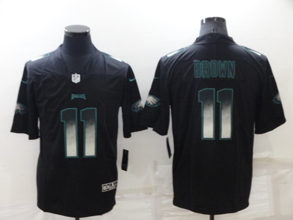 Philadelphia Eagles #11 A. J. Brown Black Smoke Fashion Limited Stitched Jersey