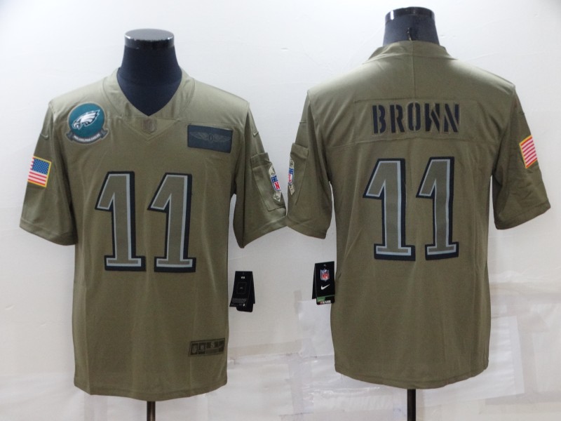 Philadelphia Eagles #11 A. J. Brown Camo Salute To Service Limited Stitched Jersey