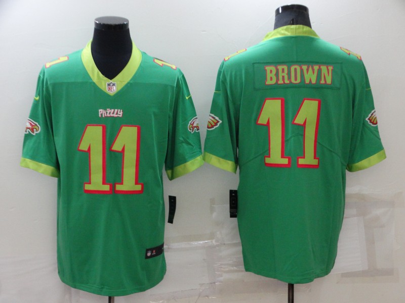 Philadelphia Eagles #11 A. J. Brown Green City Edition Limited Stitched Jersey