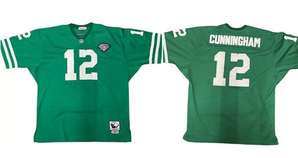 Philadelphia Eagles #12 Randall Cunningham Green 1994 75th Anniversary Stitched Jersey